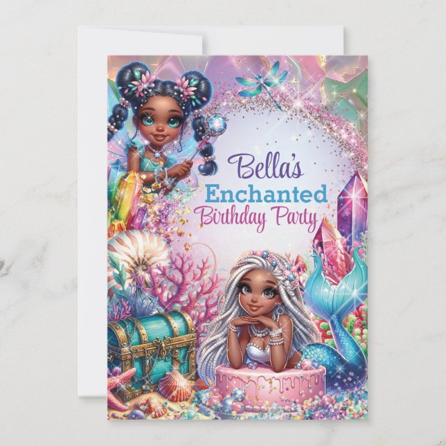 Fairy Mermaid Fantasy Party Einladung (Vorderseite)