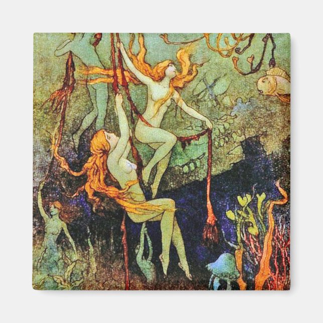 Fairy Mermaids - von Warwick Goble Magnet (Vorne)