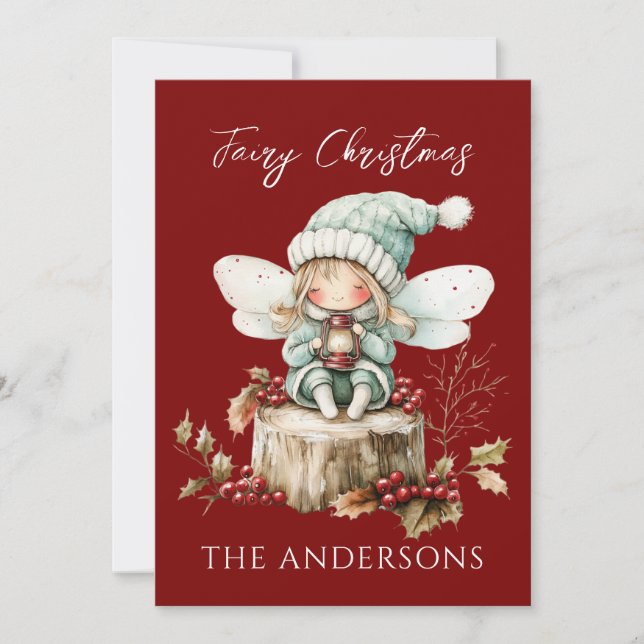 Fairy Merry Christmas Magnetic Christmas Card (Vorderseite)
