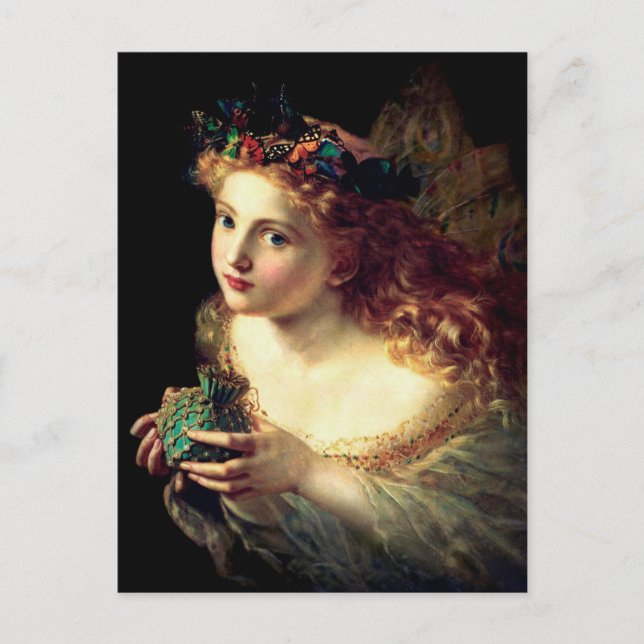 Fairy mit Butterfly Halo Postkarte (Vorderseite)