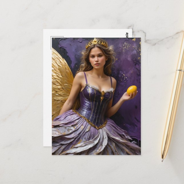 Fairy mit Ei Postkarte (Vorderseite/Rückseite Beispiel)