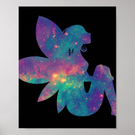 Fairy mit Flügeln und Galaxy Print Poster