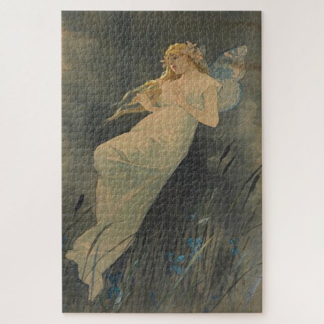 Fairy mit Iris-Blutung durch Alphonse Mucha Puzzle (Vertikal)
