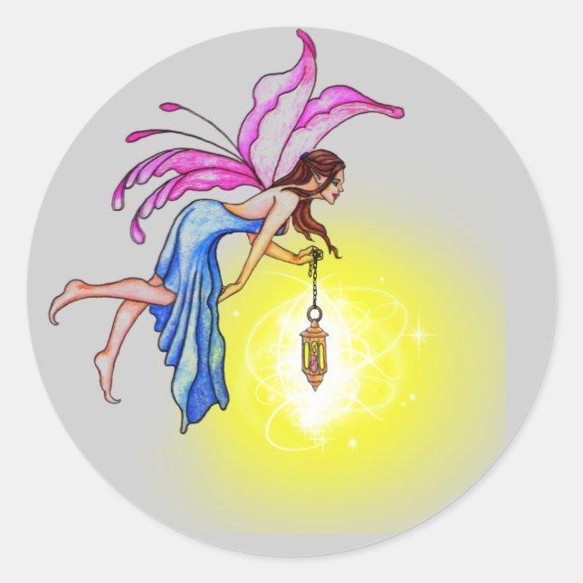 Fairy mit Lantern Runder Aufkleber (Vorderseite)