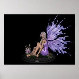 Fairy mit mehrfarbigen lila Flügeln Drucken Poster