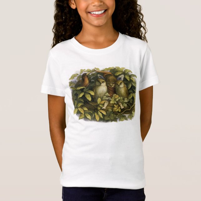 Fairy mit Owls T-Shirt (Vorderseite)