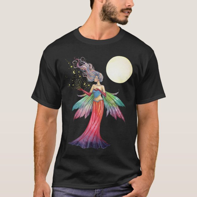 Fairy mit Sternen und Mond T - Shirt (Vorderseite)