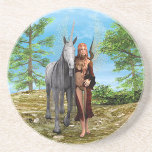 Fairy mit Unicorn Getränkeuntersetzer