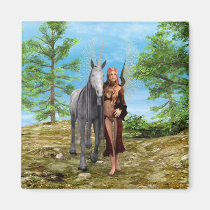 Fairy mit Unicorn Magnet