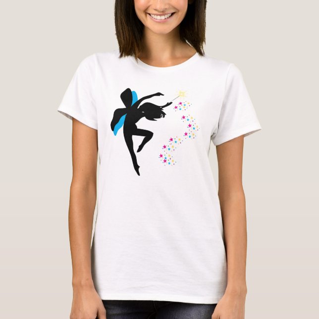 Fairy mit Wand/Stars-T - Shirt (Vorderseite)