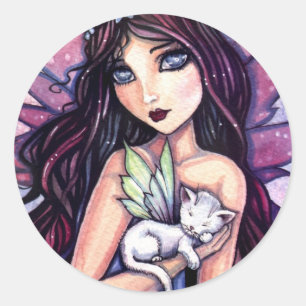 Fairy mit White Cat Sticker von Molly Harrison