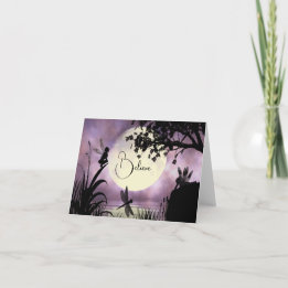Fairy mondlit teich glaube note card karte