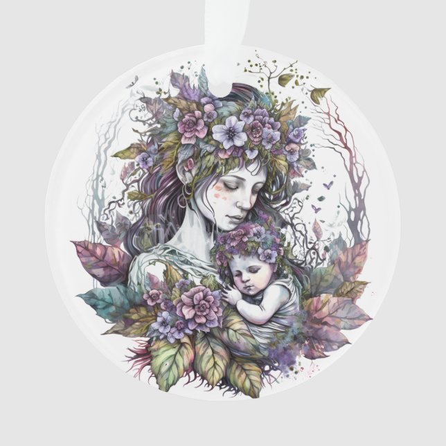Fairy Mother and Child Necklace Ornament (Vorderseite)