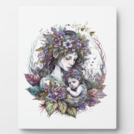 Fairy Mother and Child Plaque mit Easel Fotoplatte