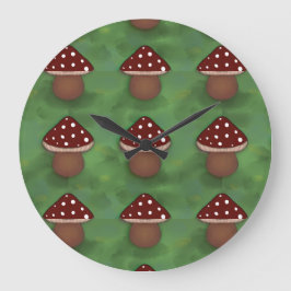 Fairy Mushroom Clock Große Wanduhr