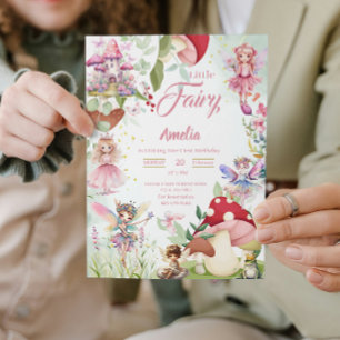 Fairy Mushroom Fairytale Magische Geburtstagspink Einladung