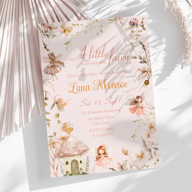 Fairy Mushroom Hütte Boho Watercolor Babydusche Einladung (Von Creator hochgeladen)