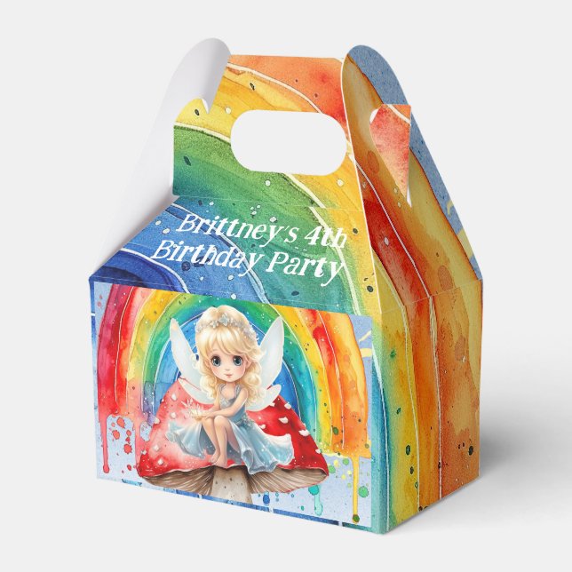 Fairy Mushroom Paint Rainbow Girl Birthday Party Geschenkschachtel (Vorderseite)