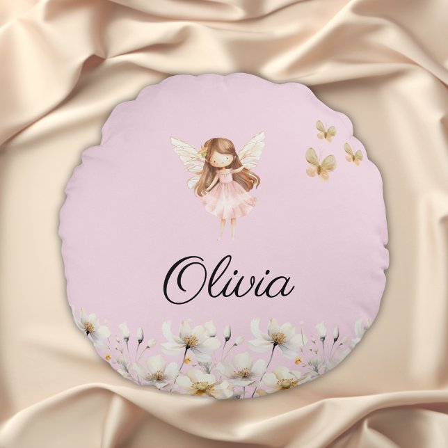 Fairy Niedlich Garden Verzauberter Personalisierte Rundes Kissen (Von Creator hochgeladen)