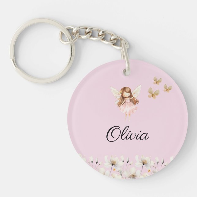 Fairy Niedlich Garden Verzauberter Personalisierte Schlüsselanhänger (Vorderseite)