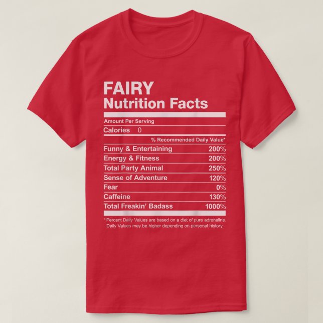 Fairy Nutrition Fakten Name Funny T-Shirt (Design vorne)