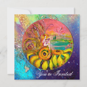 FAIRY OF THE SUNFLOWERS Gelb-Blau-Funkel Einladung