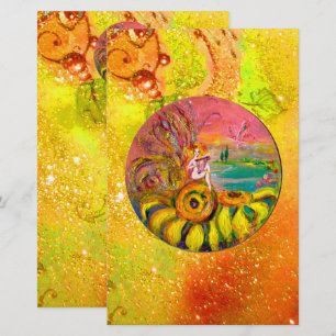 FAIRY OF THE SUNFLOWERS Yellow Brown Floral Briefpapier