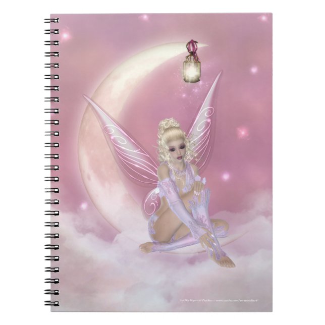 Fairy on Moon Notebook Notizblock (Vorderseite)