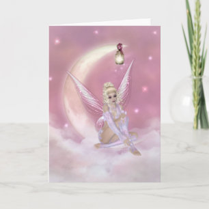 Fairy on the Moon - Fantasy Greeting Card Karte
