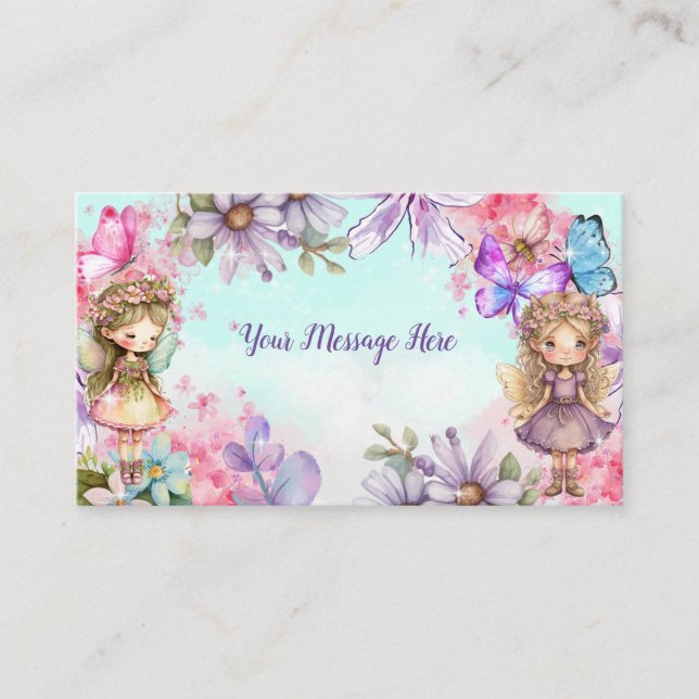 Fairy Party Garden Fairy Birthday Einschlusskarte Begleitkarte (Vorderseite)