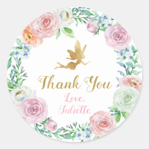 Fairy Party Stickers, Gefallen, Danke Stickers