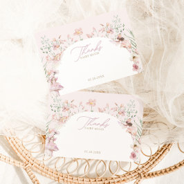 Fairy Pink Floral Girls Geburtstag Dankeskarte