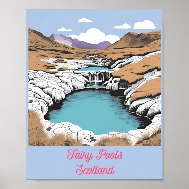 Fairy Pools, Schottland Poster (Vorne)
