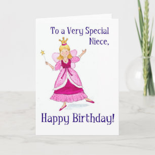 Fairy Princess Birthday Card für ein Stück Niece Karte