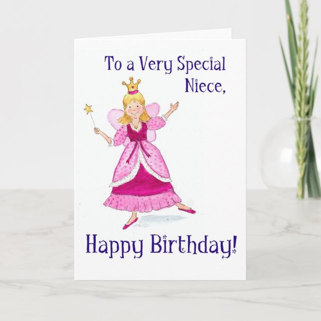 Fairy Princess Birthday Card für ein Stück Niece Karte (Vorderseite)