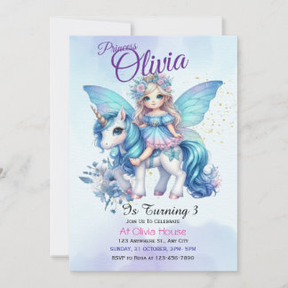 Fairy Princess Birthday Einladung
