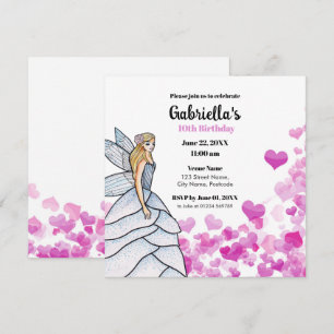 Fairy Princess Bride Dress Fashion Pink Hearts Inv