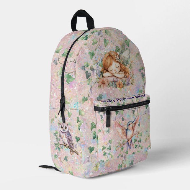 Fairy Princess Custom Bedruckter Rucksack (Rückseitige Ecke links)