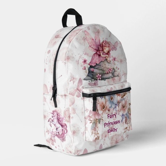 Fairy Princess Custom Bedruckter Rucksack (Rückseitige Ecke links)