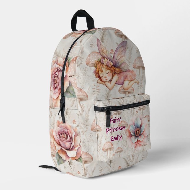 Fairy Princess Custom Bedruckter Rucksack (Rückseitige Ecke links)