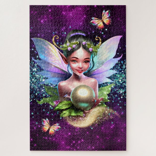 Fairy princess enchanted girls birthday theme puzzle (Vertikal)