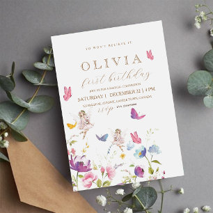 Fairy Princess Flower Garden Girls Geburtstagspart Einladung