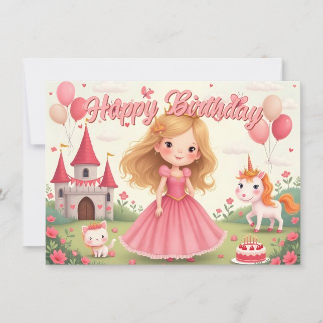 Fairy Princess Geburtstag in einem rosa Traum (Vorderseite)