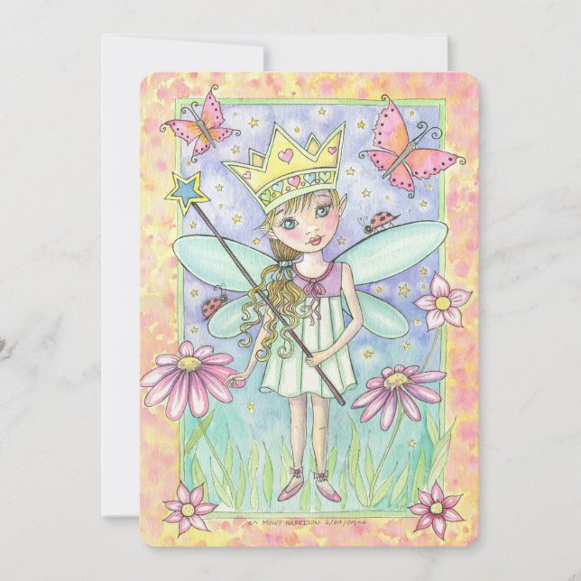 Fairy Princess Geburtstagsparty Einladung für Mädc (Vorderseite)