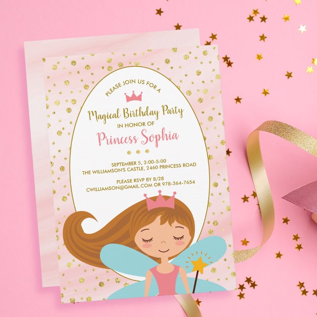 Fairy Princess Magical Birthday Party Einladung (Von Creator hochgeladen)