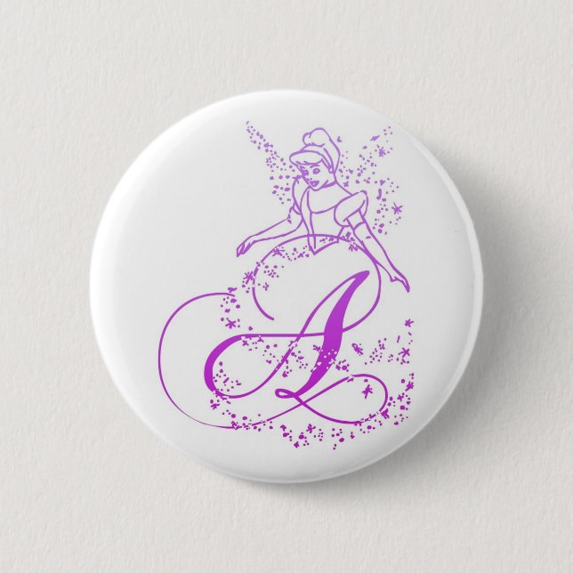 Fairy Princess Monogram - A-Button Button (Vorderseite)