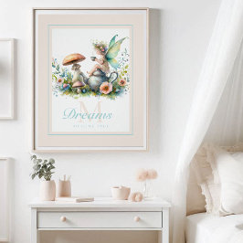 Fairy Princess Mushroom Garden Tee Inspiration Poster