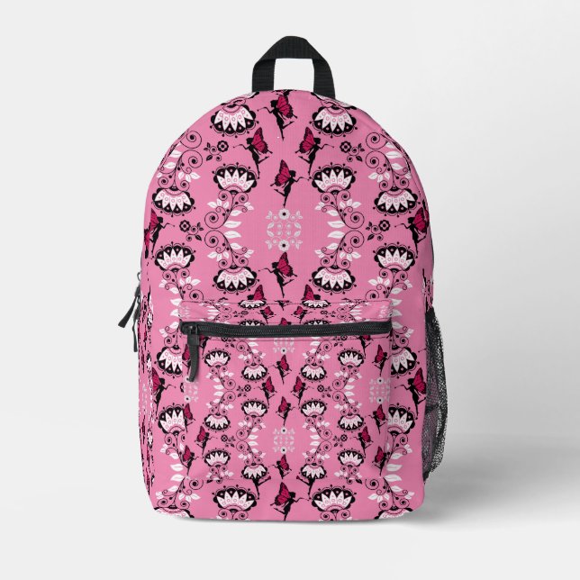 Fairy Princess Pattern Print Bedruckter Rucksack (Vorderseite)