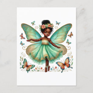 Fairy Prinzessin mit Schmetterlingen Postkarte