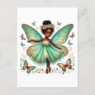 Fairy Prinzessin mit Schmetterlingen Postkarte